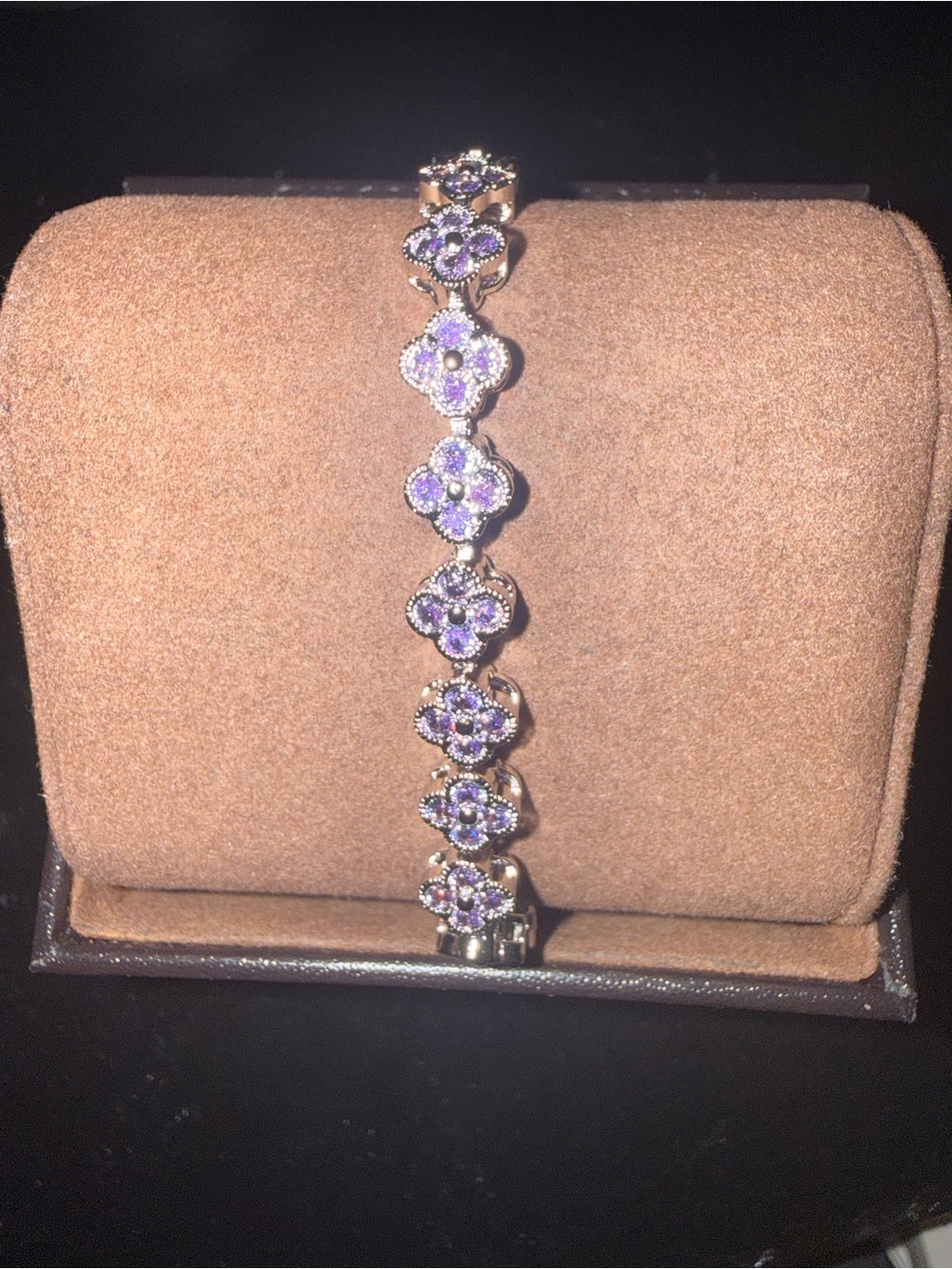 New Clover Lavender Crystal Tennis Bracelet - Women Jewelry